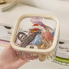 1-Piece Transparent Mini Desktop Storage Box, with Pop-Up Lid, Waterproof Multifunctional Storage Container, Laundry Detergent Dispenser Storage Box for Beads and Stain Remover Powder Storage, Suitable for Desktop, Kitchen, D
