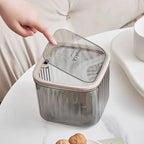 1-Piece Transparent Mini Desktop Storage Box, with Pop-Up Lid, Waterproof Multifunctional Storage Container, Laundry Detergent Dispenser Storage Box for Beads and Stain Remover Powder Storage, Suitable for Desktop, Kitchen, D
