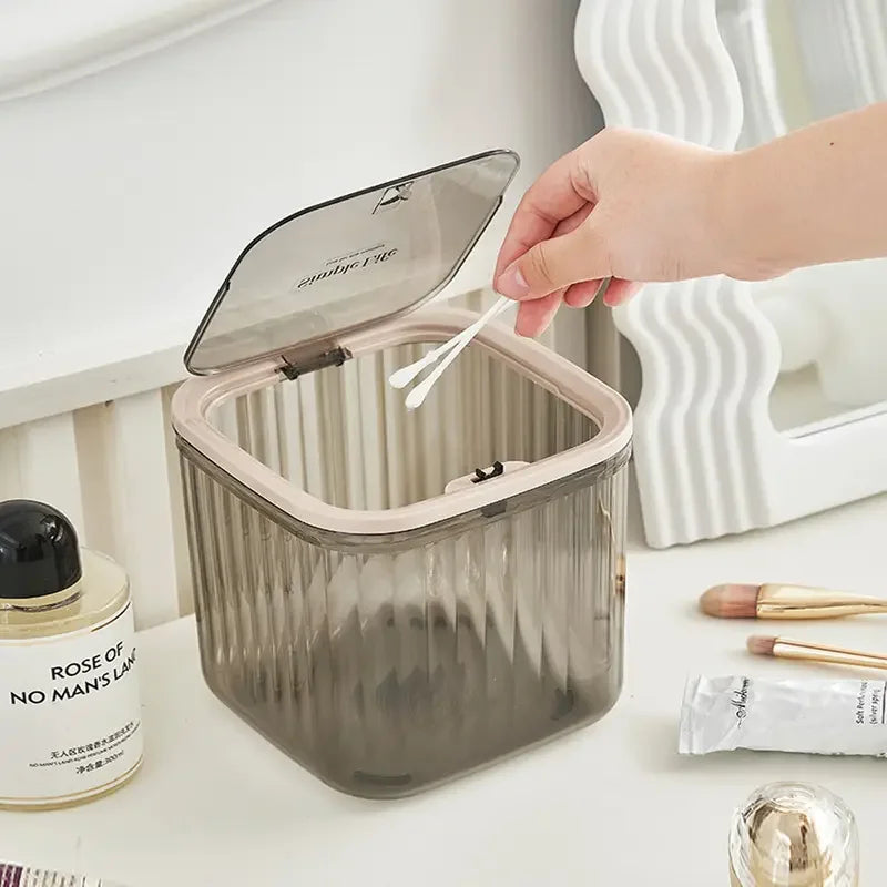 1-Piece Transparent Mini Desktop Storage Box, with Pop-Up Lid, Waterproof Multifunctional Storage Container, Laundry Detergent Dispenser Storage Box for Beads and Stain Remover Powder Storage, Suitable for Desktop, Kitchen, D